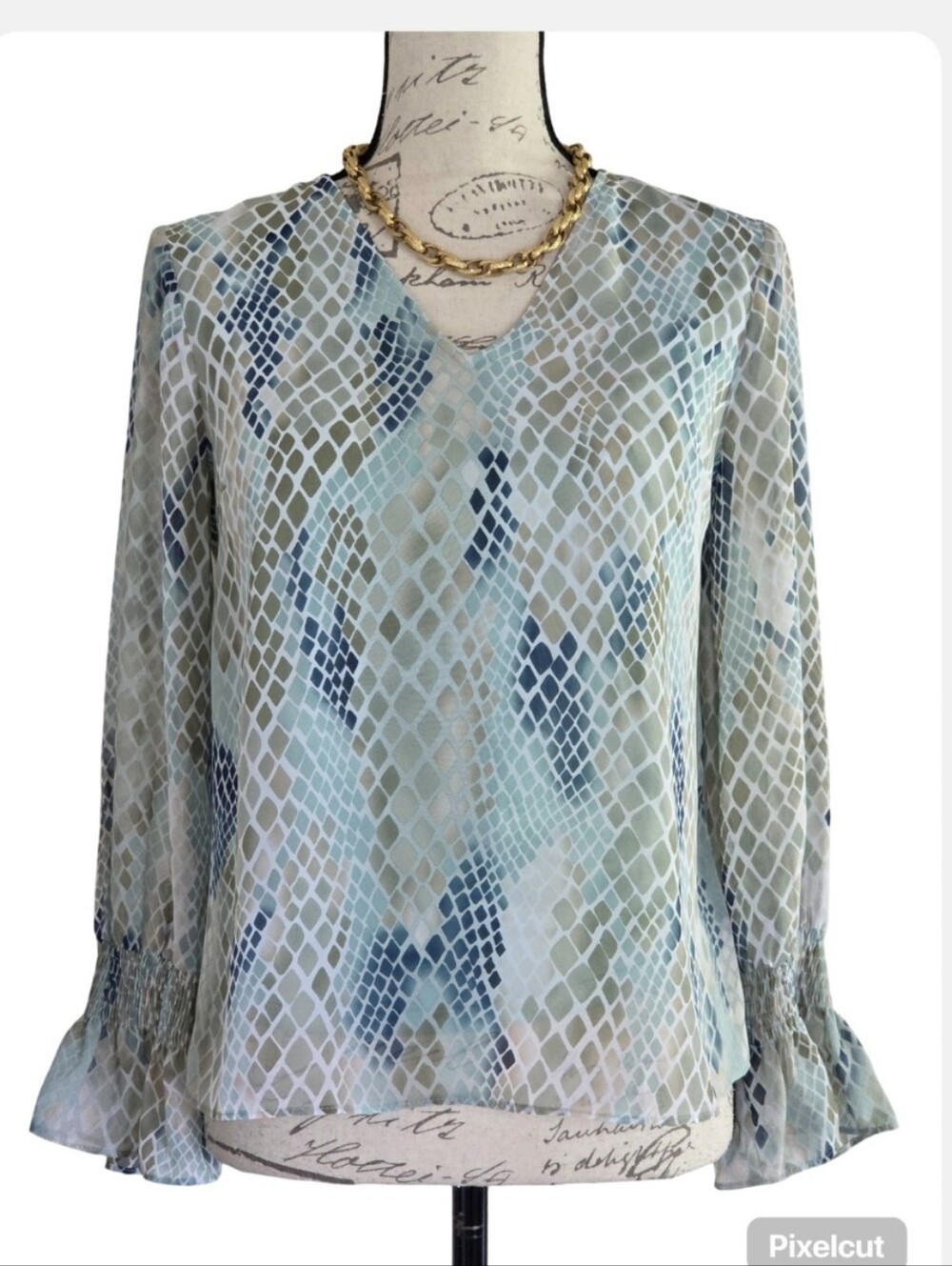 JM Collection Lined Sheer Blouse.